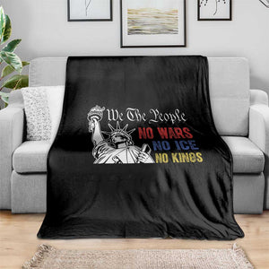 No Kings No ICE No Wars Throw Blanket Statue of Liberty We The People Freedom TS14 Print Your Wear