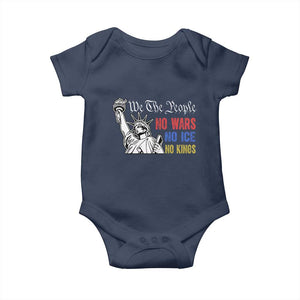 No Kings No ICE No Wars Baby Onesie Statue of Liberty We The People Freedom TS14 Navy Print Your Wear