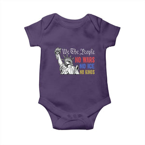 No Kings No ICE No Wars Baby Onesie Statue of Liberty We The People Freedom TS14 Purple Print Your Wear