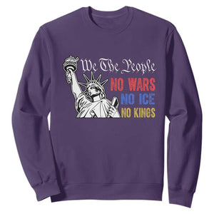 No Kings No ICE No Wars Sweatshirt Statue of Liberty We The People Freedom TS14 Purple Print Your Wear