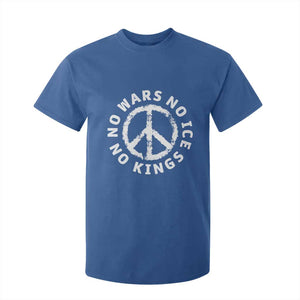 No Kings No ICE No Wars T Shirt For Kid Peace Sign Anti War Freedom Activist TS14 Royal Blue Print Your Wear