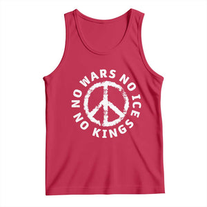 No Kings No ICE No Wars Tank Top Peace Sign Anti War Freedom Activist TS14 Red Print Your Wear