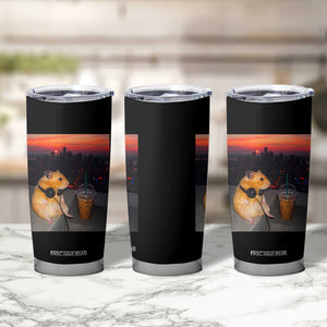 Hamster Drinking Iced Coffee Tumbler Cup Funny Animal Chill City Sunset Headphones TS14 Print Your Wear