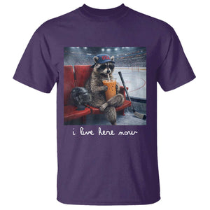 Hockey Mom Raccoon Iced Coffee T Shirt I Live Here Now TS14 Purple Print Your Wear