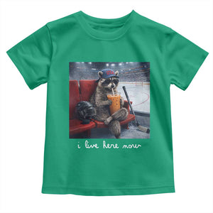 Hockey Mom Raccoon Iced Coffee Toddler T Shirt I Live Here Now TS14 Irish Green Print Your Wear