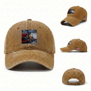 Hockey Mom Raccoon Iced Coffee Washed Cotton Baseball Cap I Live Here Now TS14 Washed Cap Universal Fit Yellow Ochre Print Your Wear