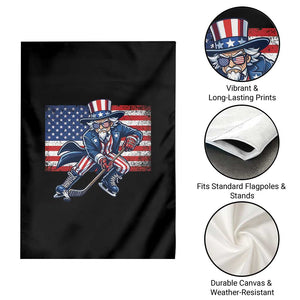 Uncle Sam Hockey Player 4th of July American Flag Garden Flag TS14 Print Your Wear