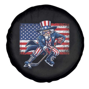 Uncle Sam Hockey Player 4th of July American Flag Spare Tire Cover TS14 Print Your Wear