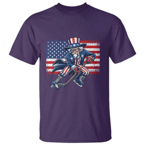 Uncle Sam Hockey Player 4th of July American Flag T Shirt TS14 Purple Print Your Wear