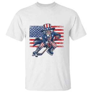 Uncle Sam Hockey Player 4th of July American Flag T Shirt TS14 White Print Your Wear