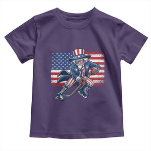 Uncle Sam Hockey Player 4th of July American Flag Toddler T Shirt TS14 Purple Print Your Wear