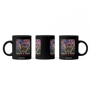 USA 250 Years Freedom Coffee Mug Feral and Free Funny Raccoon Driking Beer 4th of July TS14 Print Your Wear