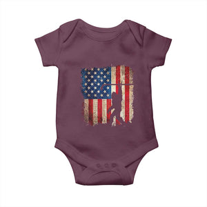 USA Hockey Bigfoot Baby Onesie Patriotic Sasquatch American Flag 4th of July TS14 Maroon Print Your Wear