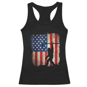 USA Hockey Bigfoot Racerback Tank Top Patriotic Sasquatch American Flag 4th of July TS14 Black Print Your Wear