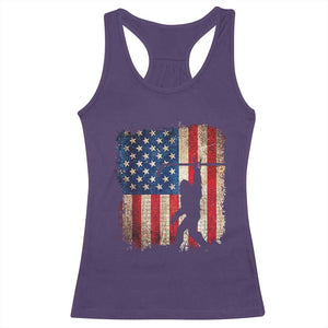 USA Hockey Bigfoot Racerback Tank Top Patriotic Sasquatch American Flag 4th of July TS14 Purple Print Your Wear