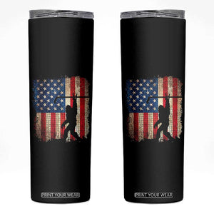USA Hockey Bigfoot Skinny Tumbler Patriotic Sasquatch American Flag 4th of July TS14 Black Print Your Wear