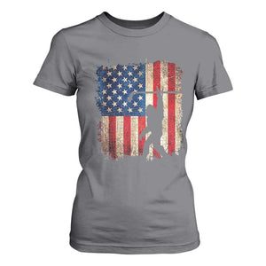 USA Hockey Bigfoot T Shirt For Women Patriotic Sasquatch American Flag 4th of July TS14 Charcoal Print Your Wear