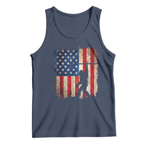 USA Hockey Bigfoot Tank Top Patriotic Sasquatch American Flag 4th of July TS14 Navy Print Your Wear