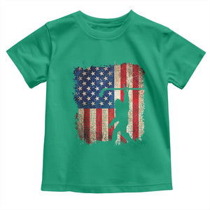 USA Hockey Bigfoot Toddler T Shirt Patriotic Sasquatch American Flag 4th of July TS14 Irish Green Print Your Wear