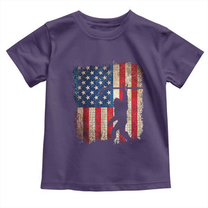 USA Hockey Bigfoot Toddler T Shirt Patriotic Sasquatch American Flag 4th of July TS14 Purple Print Your Wear