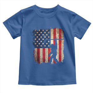 USA Hockey Bigfoot Toddler T Shirt Patriotic Sasquatch American Flag 4th of July TS14 Royal Blue Print Your Wear