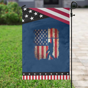 USA Hockey Bigfoot Patriotic Garden Flag Sasquatch American Flag 4th of July TS14 Classic Blue Black Print Your Wear
