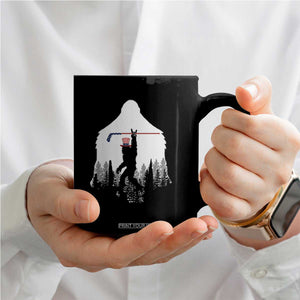 Bigfoot USA Ice Hockey 4th of July Coffee Mug Funny Sasquatch Patriotic American Flag TS14 Print Your Wear