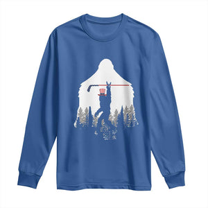 Bigfoot USA Ice Hockey 4th of July Long Sleeve Shirt Funny Sasquatch Patriotic American Flag TS14 Royal Blue Print Your Wear
