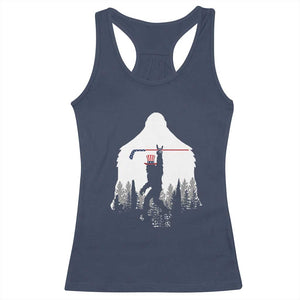 Bigfoot USA Ice Hockey 4th of July Racerback Tank Top Funny Sasquatch Patriotic American Flag TS14 Navy Print Your Wear