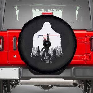 Bigfoot USA Ice Hockey 4th of July Spare Tire Cover Funny Sasquatch Patriotic American Flag TS14 Black Print Your Wear