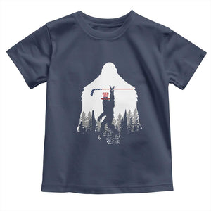 Bigfoot USA Ice Hockey 4th of July Toddler T Shirt Funny Sasquatch Patriotic American Flag TS14 Navy Print Your Wear