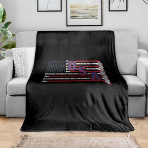 Ice Hockey Sticks American Flag Throw Blanket Patriotic Hockey Fan TS14 Print Your Wear