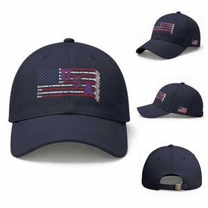 Ice Hockey Sticks American Flag Baseball Cap Patriotic Hockey Fan TS14 Baseball Cap Universal Fit Navy Print Your Wear