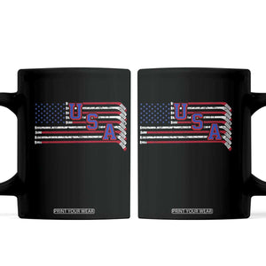 Ice Hockey Sticks American Flag Coffee Mug Patriotic Hockey Fan TS14 Black Print Your Wear