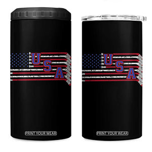 Ice Hockey Sticks American Flag 4 in 1 Can Cooler Tumbler Patriotic Hockey Fan TS14 One Size: 16 oz Black Print Your Wear