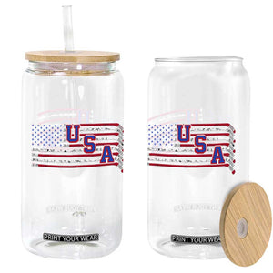 Ice Hockey Sticks American Flag Glass Can Patriotic Hockey Fan TS14 Print Your Wear