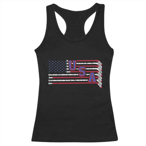Ice Hockey Sticks American Flag Racerback Tank Top Patriotic Hockey Fan TS14 Black Print Your Wear