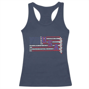 Ice Hockey Sticks American Flag Racerback Tank Top Patriotic Hockey Fan TS14 Navy Print Your Wear