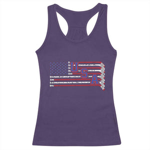 Ice Hockey Sticks American Flag Racerback Tank Top Patriotic Hockey Fan TS14 Purple Print Your Wear