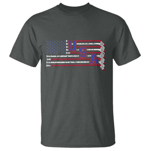 Ice Hockey Sticks American Flag T Shirt Patriotic Hockey Fan TS14 Dark Heather Print Your Wear