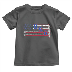 Ice Hockey Sticks American Flag Toddler T Shirt Patriotic Hockey Fan TS14 Dark Heather Print Your Wear