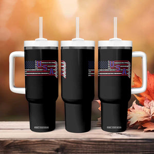 Ice Hockey Sticks American Flag Tumbler With Handle Patriotic Hockey Fan TS14 Print Your Wear