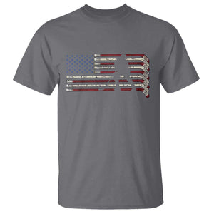 Patriotic Ice Hockey Sticks American Flag T Shirt TS14 Charcoal Print Your Wear