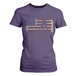 Patriotic Ice Hockey Sticks American Flag T Shirt For Women TS14 Purple Print Your Wear