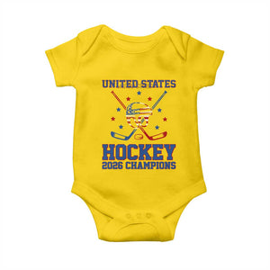 Hockey Champions 2026 Baby Onesie Patriotic Ice Hockey Fan TS14 Daisy Print Your Wear