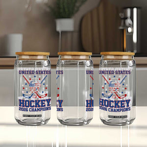 Hockey Champions 2026 Glass Can Patriotic Ice Hockey Fan TS14 Print Your Wear