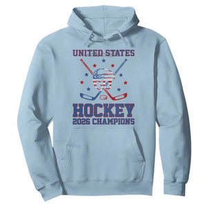 Hockey Champions 2026 Hoodie Patriotic Ice Hockey Fan TS14 Light Blue Print Your Wear