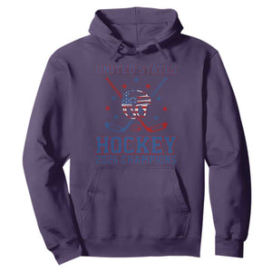 Hockey Champions 2026 Hoodie Patriotic Ice Hockey Fan TS14 Purple Print Your Wear