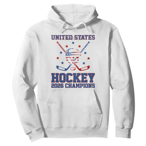 Hockey Champions 2026 Hoodie Patriotic Ice Hockey Fan TS14 White Print Your Wear