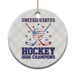 Hockey Champions 2026 Ceramic Ornament Patriotic Ice Hockey Fan TS14 1pc Christmas Plaid Print Your Wear